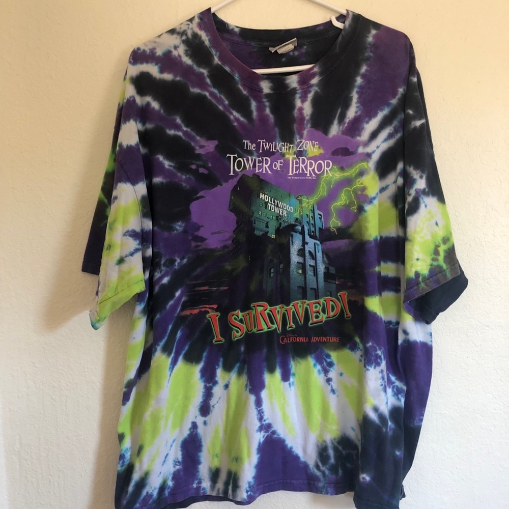 tower of terror vintage tie dye disney shirt 1990